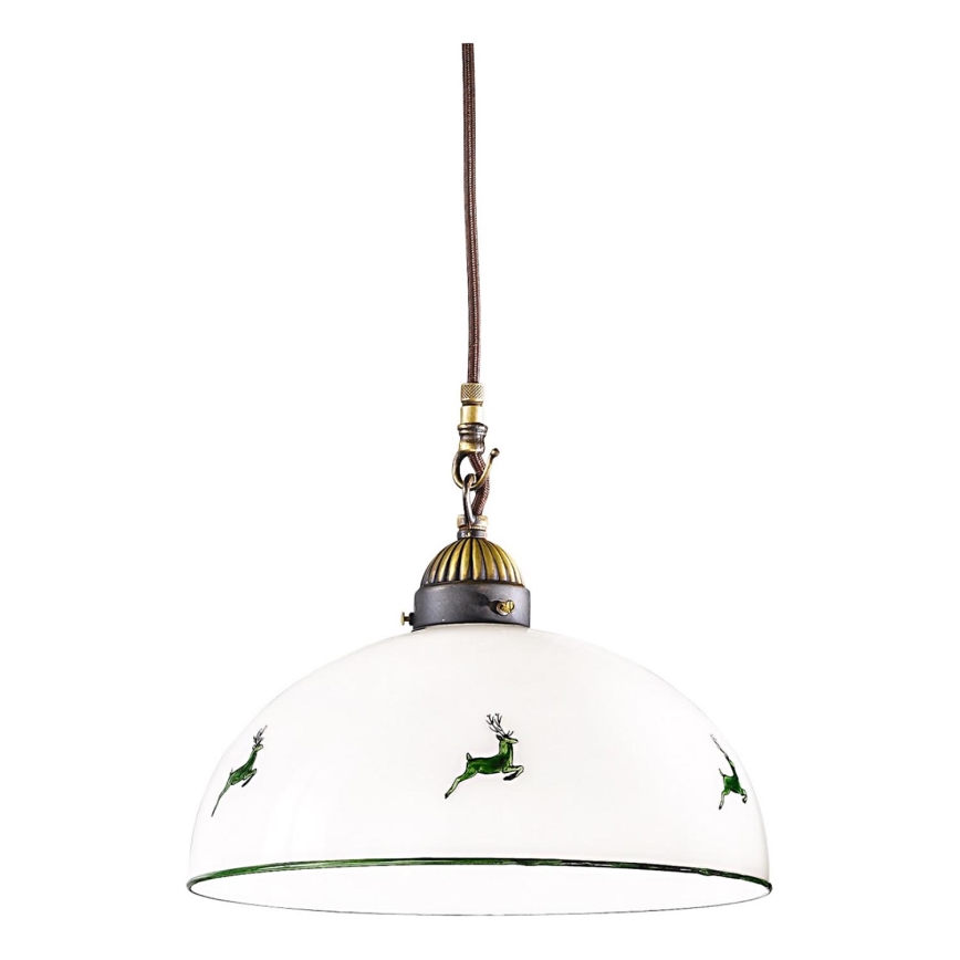 Kolarz 731.30.101 - Lampadario a sospensione con filo NONNA 1xE27/75W/230V diametro 30 cm cervo verde