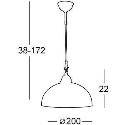 Kolarz 731.30.17 - Lampadario a sospensione con filo NONNA 1x E27/75W/230V