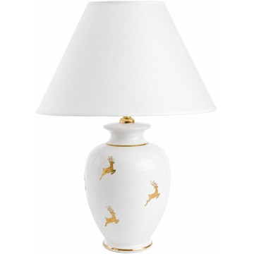 Kolarz 731.70W.150 - Lampada da tavolo NONNA 1xE27/100W/230V, motivo cervo, bianco/oro