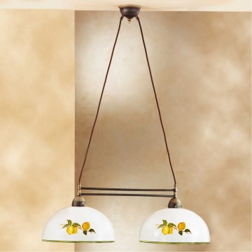 Kolarz 731.82.129 - Lampadario a sospensione con filo NONNA 2xE27/75W/230V limoni