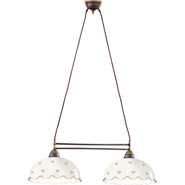 Kolarz 731.82.161 - Lampadario a sospensione con cavo NONNA 2xE27/75W/230V, motivo floreale, finitura oro rosa