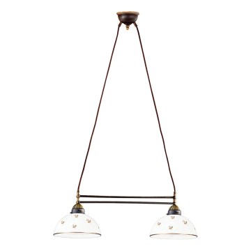 Kolarz 731.82.170 - Lampadario sospeso con cavo NONNA 2xE27/75W/230V con motivo floreale, oro rosa