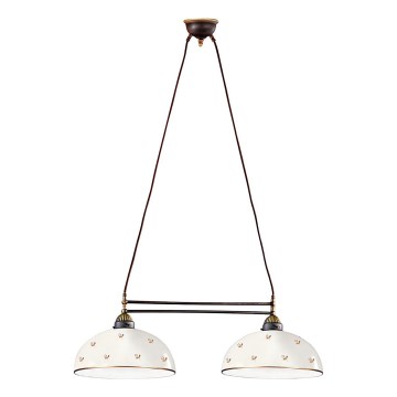 Kolarz 731.82.171 - Lampadario a sospensione con cavo NONNA 2xE27/75W/230V fiori oro rosa