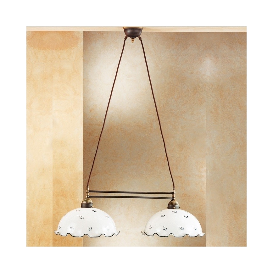 Kolarz 731.82.25 - Lampadario su filo NONNA 2xE27/75W/230V blu