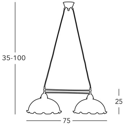 Kolarz 731.82.54 - Lampada a sospensione NONNA 2xE27/75W/230