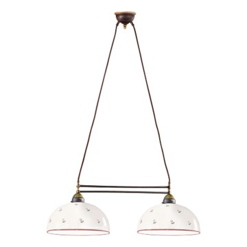 Kolarz 731.82.68 - Lampadario a sospensione con filo NONNA 2xE27/75W/230V rosso