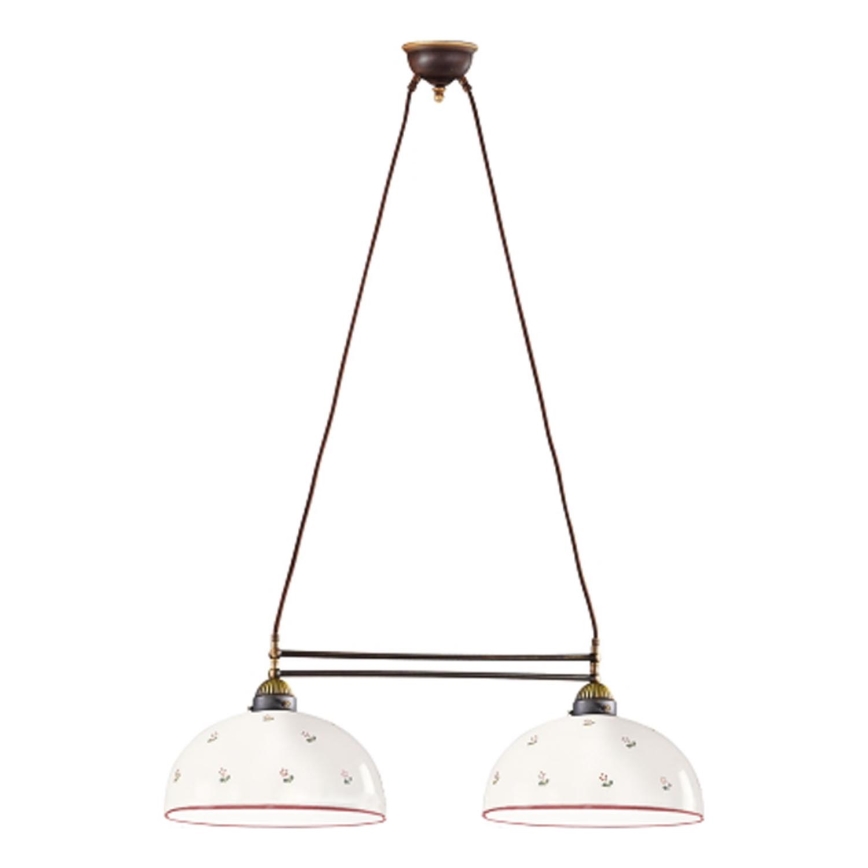 Kolarz 731.82.68 - Lampadario a sospensione con filo NONNA 2xE27/75W/230V rosso
