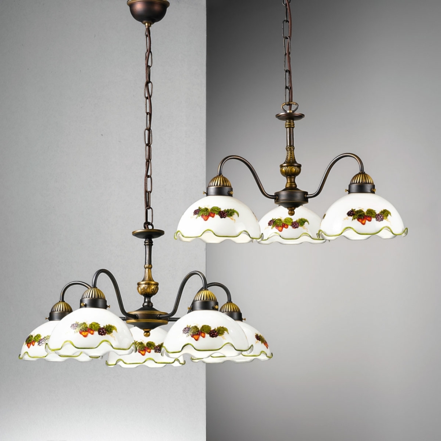 Kolarz 731.83.113 - Lampadario a catena NONNA 3xE27/75W/230V vino/fragole