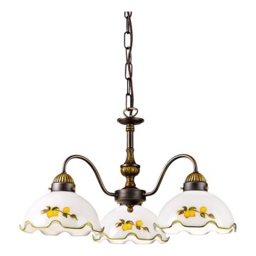 Kolarz 731.83.116 - Lampadario a catena NONNA 3xE27/75W/230V limoni
