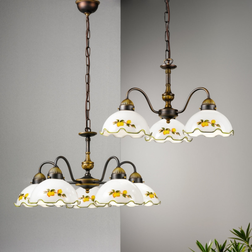 Kolarz 731.83.116 - Lampadario a catena NONNA 3xE27/75W/230V limoni