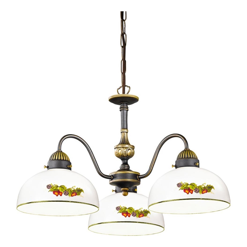 Kolarz 731.83.121 - Lampadario a sospensione con catena NONNA 3xE27/75W/230V uva/fragole