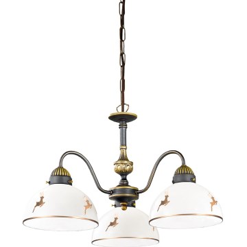 Kolarz 731.83.150 - Lampadario a catena NONNA 3xE27/75W/230V con corna di cervo, oro rosa