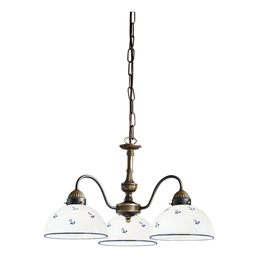 Kolarz 731.83.16 - Lampadario a sospensione con catena NONNA 3xE27/75W/230V blu