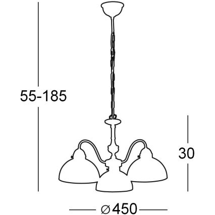 Kolarz 731.83.17 - Lampadario a sospensione con catena NONNA 3x E27/75W/230V