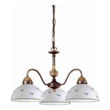 Kolarz 731.83.20 - Lampadario a sospensione con catena NONNA 3xE27/75W/230V verde