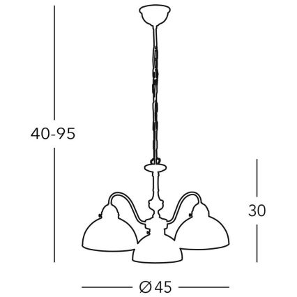 Kolarz 731.83.53 - Lampadario fisso NONNA 3x/E27/75W/230V