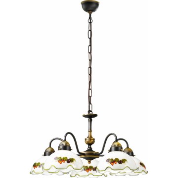 Kolarz 731.85.113 - Lampadario con catena NONNA 5xE27/75W/230V colore vino/fragola