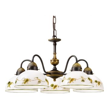 Kolarz 731.85.122 - Lampadario a sospensione con catena NONNA 5xE27/75W/230V uva