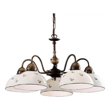 Kolarz 731.85.16 - Lampadario a sospensione con catena NONNA 5xE27/75W/230V blu
