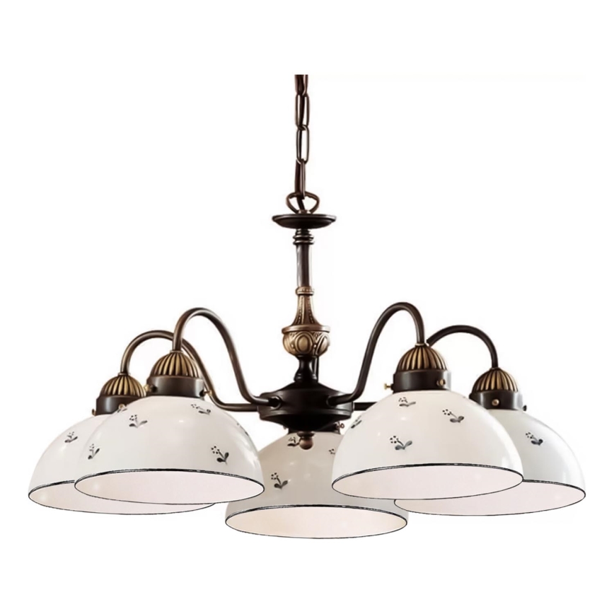 Kolarz 731.85.16 - Lampadario a sospensione con catena NONNA 5xE27/75W/230V blu