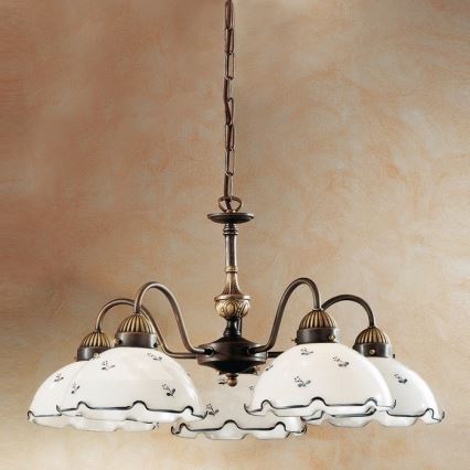 Kolarz 731.85.17 - Lampadario su catena NONNA 5xE27/75W/230V blu