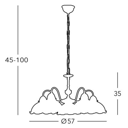 Kolarz 731.85.17 - Lampadario su catena NONNA 5xE27/75W/230V blu