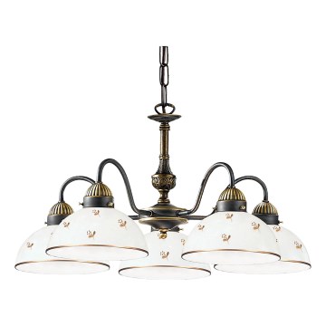 Kolarz 731.85.170 - Lampadario a catena NONNA 5xE27/75W/230V, design floreale, finitura oro rosa