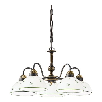 Kolarz 731.85.20 - Lampadario a sospensione con catena NONNA 5xE27/75W/230V verde