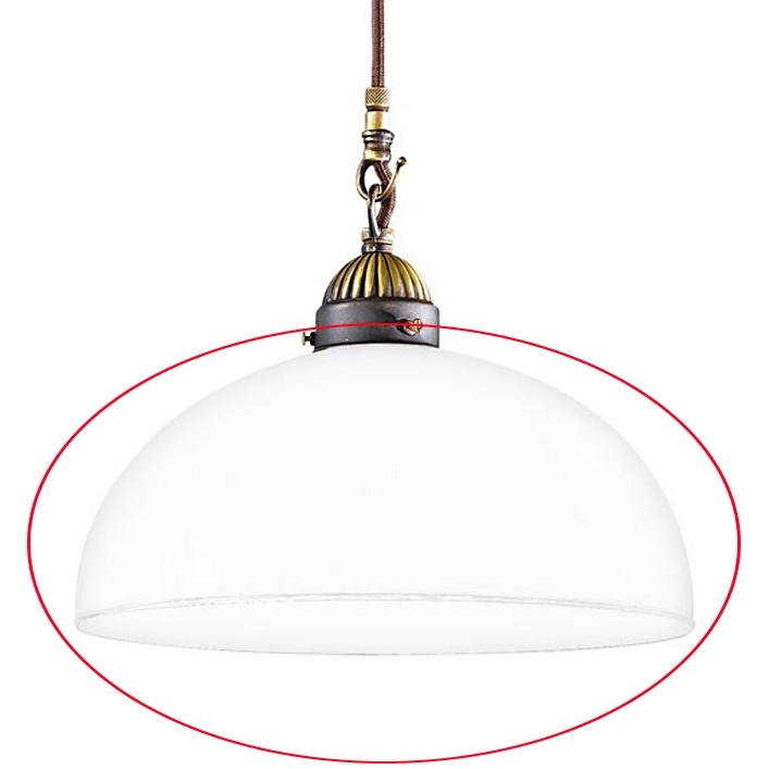 Kolarz 731.G54 - Vetro di ricambio per lampadario, lampada da terra e faretto NONNA E27 diametro 30 cm bianco