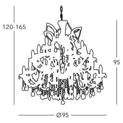 Kolarz 960.812+12+6 - Lampadario in cristallo a catena VALERIE 30xE14/40W/230V