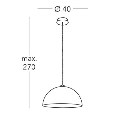 Kolarz A1339.31.Co.VinAu/40 - Lampadario a sospensione con filo CULT 1xE27/100W/230V diametro 40 cm oro