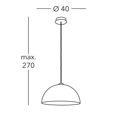 Kolarz A1339.31.Co.VinCu/40 - Lampadario a cavo CULT 1xE27/100W/230V diam. 40 cm rame