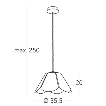 Kolarz A1346.31.W - Lampadario a sospensione con filo BLOOM 1xE27/100W/230V