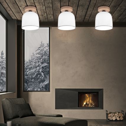 Kolarz A1352.11.Gr - Lampadario a plafone NONNA 1xE27/60W/230V quercia/bianco/grigio