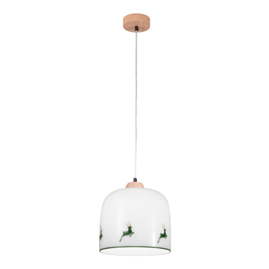 Kolarz A1352.31.G.100 - Lampadario con filo NONNA 1xE27/60W/230V cervo quercia/bianco/verde