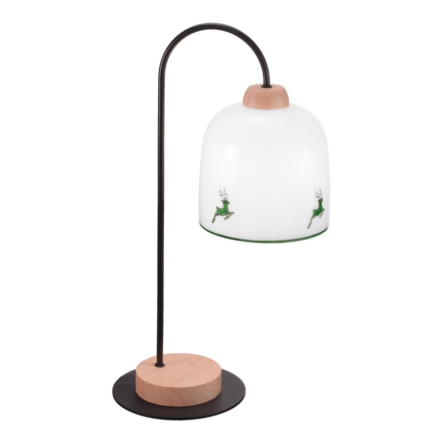 Kolarz A1352.71.G.100 - Lampada da tavolo NONNA 1xE27/60W/230V cervo quercia/bianco/verde