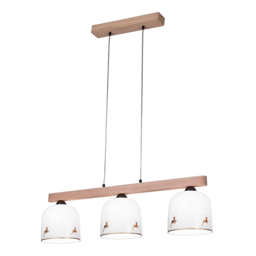 Kolarz A1352.83.Au.100 - Lampadario con filo NONNA 3xE27/60W/230V cervo quercia/bianco/oro