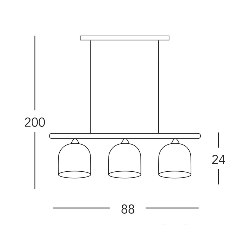 Kolarz A1352.83.Gr.100 - Lampadario con filo NONNA 3xE27/60W/230V cervo quercia/bianco/grigio