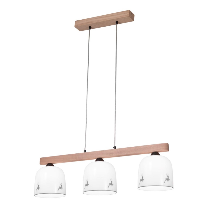 Kolarz A1352.83.Gr.100 - Lampadario con filo NONNA 3xE27/60W/230V cervo quercia/bianco/grigio