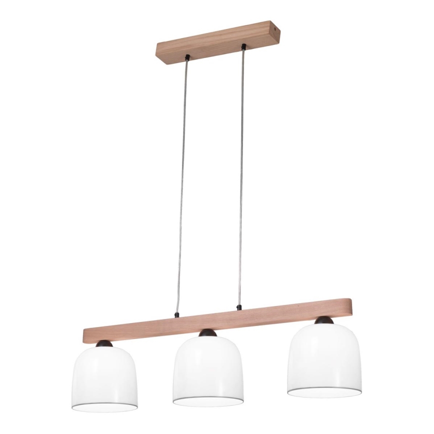 Kolarz A1352.83.Gr - Lampadario a sospensione con filo NONNA 3xE27/60W/230V quercia/bianco/grigio