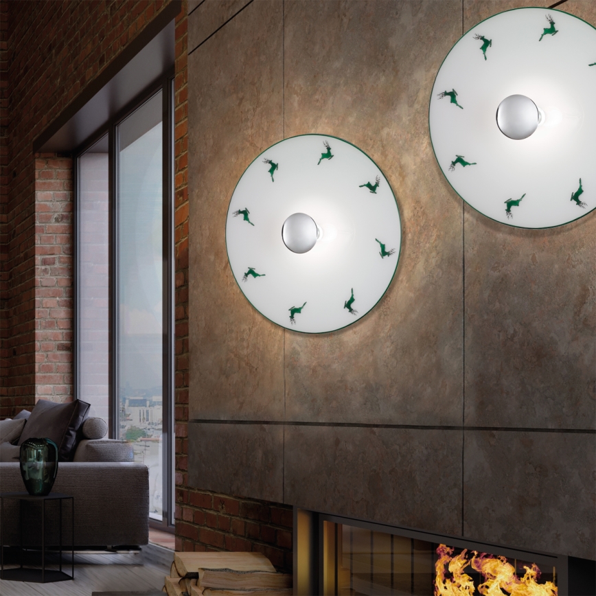 Kolarz A1353.61.XL.5.G.100 - Lampada da parete NONNA 1xE27/100W/230V verde cervo