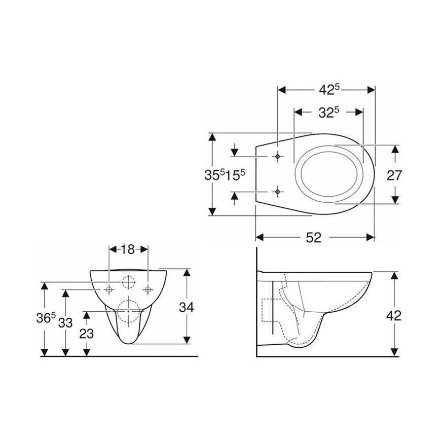 Kolo K93101000 - WC sospeso Rimfree Rekord, ceramica/bianco