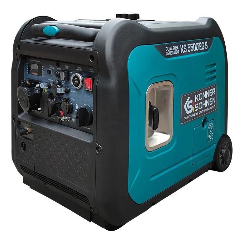 Könner & Söhnen 13046 - Generatore elettrico inverter a gas e benzina KS 5500iEG S 5500W