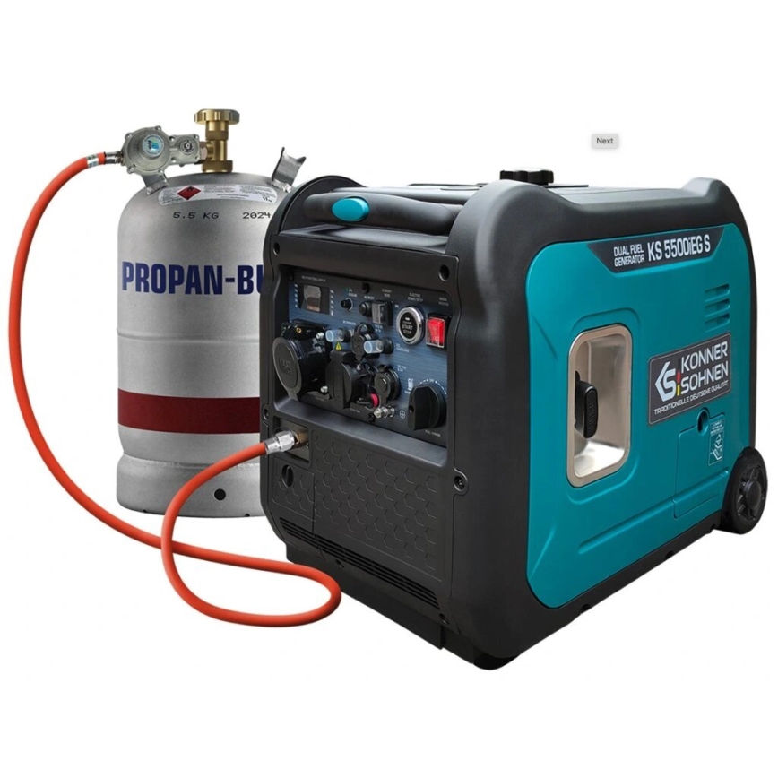 Könner & Söhnen 13046 - Generatore elettrico inverter a gas e benzina KS 5500iEG S 5500W