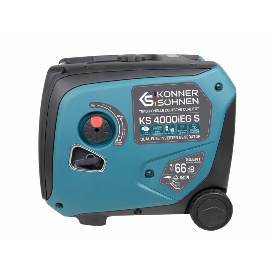 Könner & Söhnen 5106 - Generatore elettrico inverter a gas e benzina KS 4000iEG S 4000W