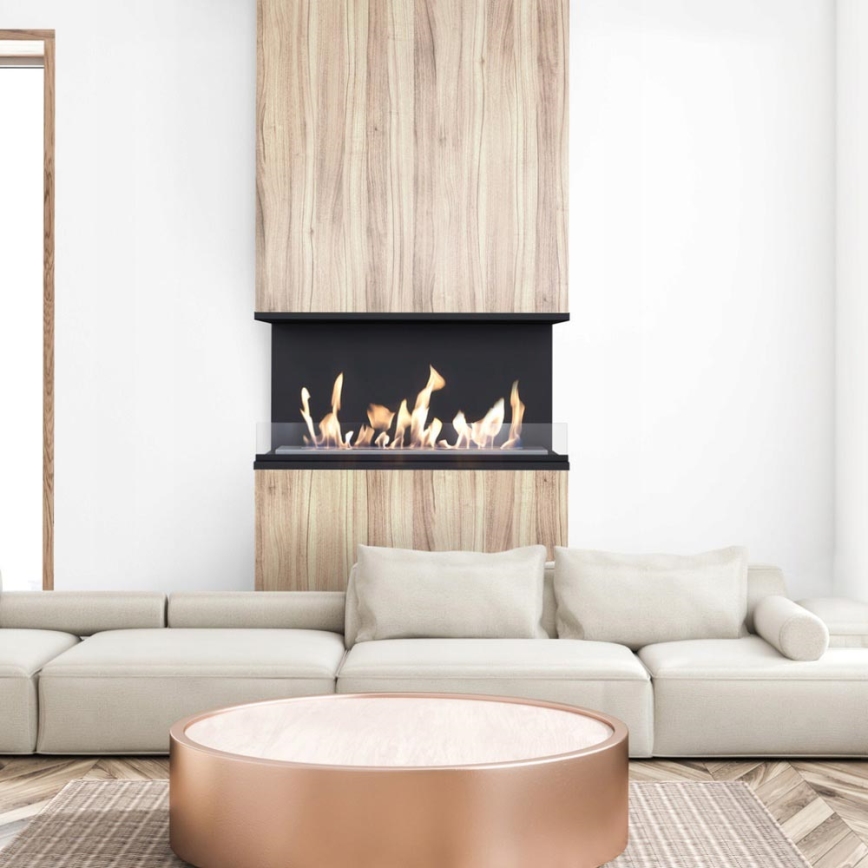 Kratki - Camino a bioetanolo da incasso 50x100 cm 3,5 kW nero