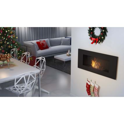 Kratki - Integrato Caminetto BIO 40x90 cm 2kW nero