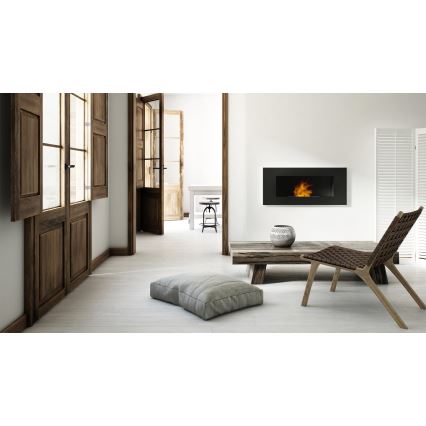 Kratki - Integrato Caminetto BIO 40x90 cm 2kW nero