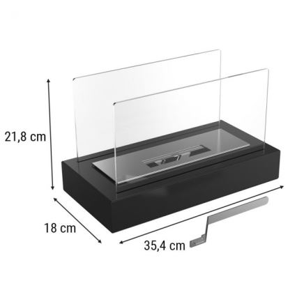 Kratki - Camino BIO 21,8x35,4 cm 1kW nero