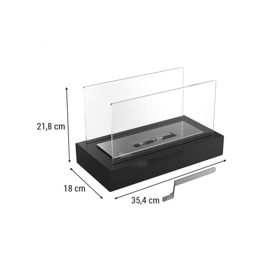 Kratki - Camino BIO 21,8x35,4 cm 1kW nero